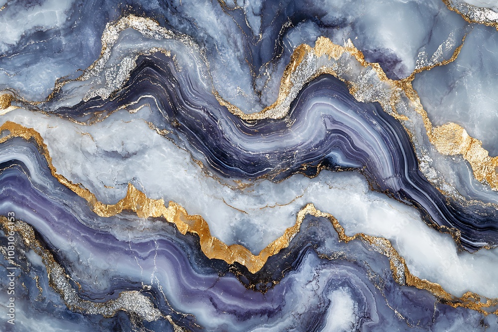 Marble background with gold veining. Shiny marble surface in blue, white and purple colors. Generated with AI. Marble background with gold veining. Shiny marble surface in blue, white and purple colors. Generated with AI.