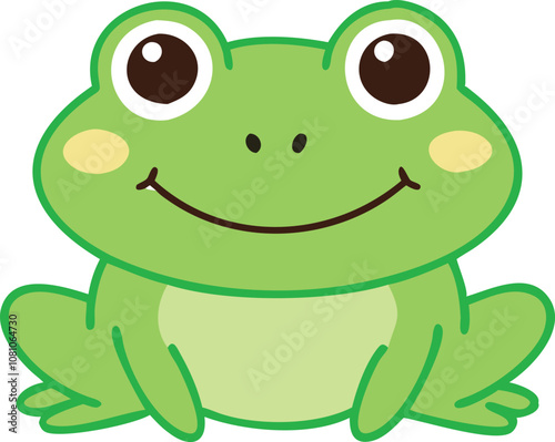 baby frog smiling  vector illustration.