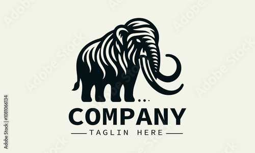 Mammoth Logo Design,Ice Age Animal Logo, Prehistoric Animal Logo