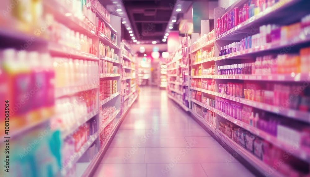 Vibrant Display Of Products On Shelves In An Abstract Blurred Modern Grocery Store Aisle: A Colorful Shopping Experience Vibrant Display Of Products On Shelves In An Abstract Blurred Modern Grocery Store Aisle: A Colorful Shopping Experience