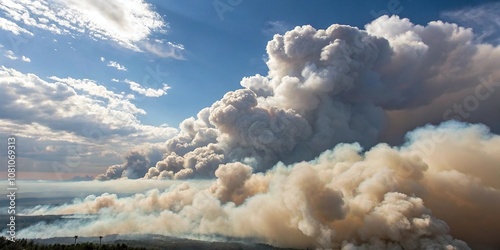 Soft wispy smoke clouds suspended in the air, ethereal, clouds of smoke, veil photo