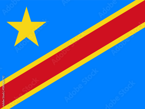 Flag of Democratic Republic of the Congo or DRC