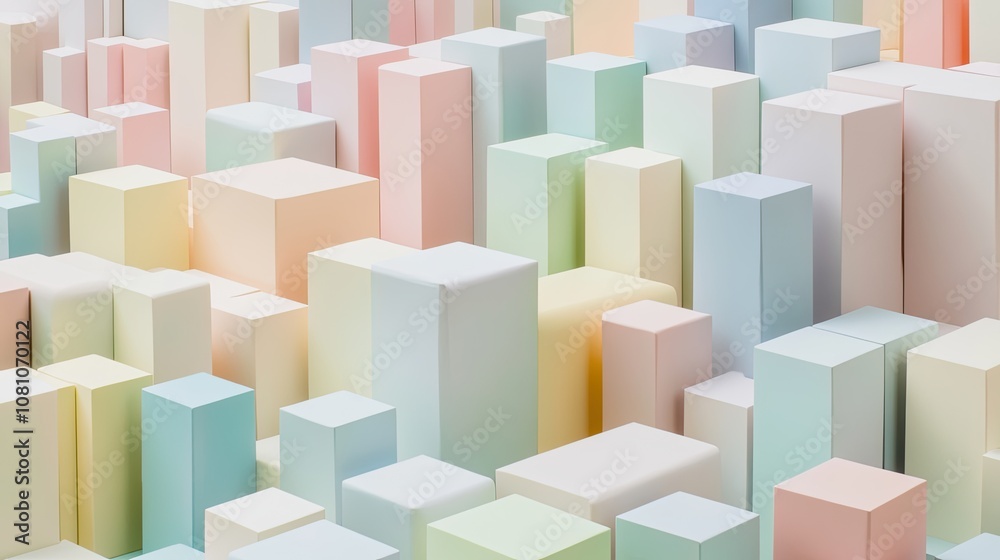 Artistic arrangement of stacked 3D cubes in light pastel hues, creating an abstract and visually pleasing minimalist background. Artistic arrangement of stacked 3D cubes in light pastel hues, creating an abstract and visually pleasing minimalist background.