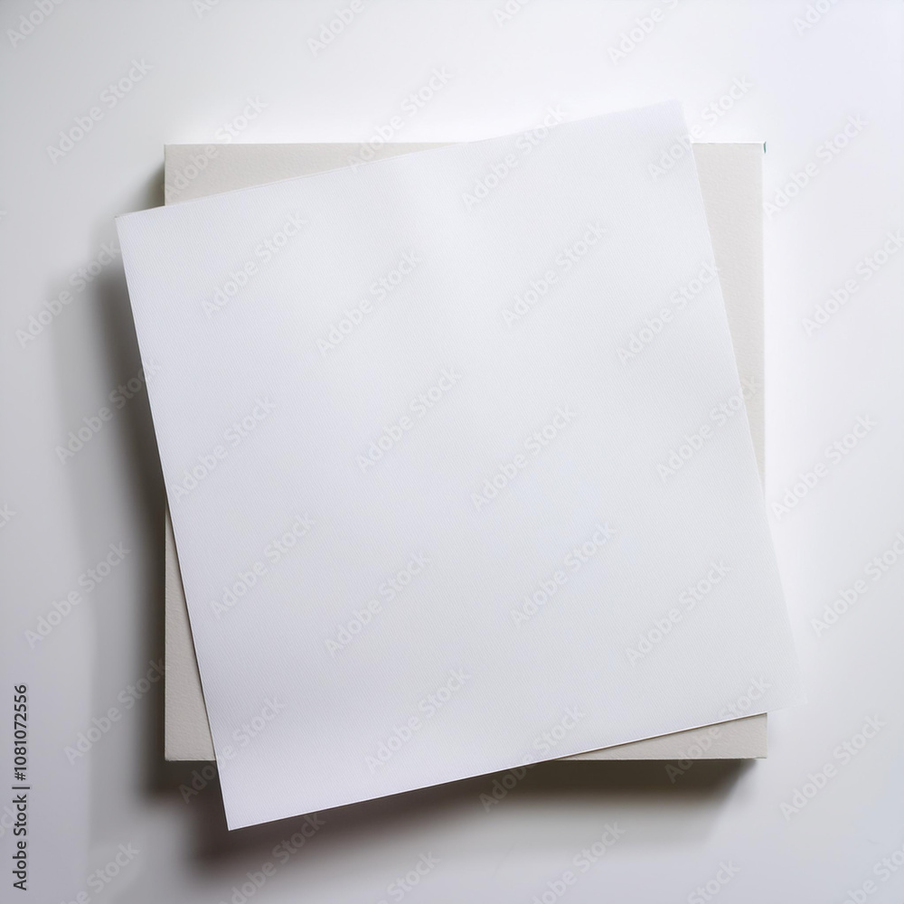 White sheet of paper. Realistic empty paper note template isolated on white White sheet of paper. Realistic empty paper note template isolated on white