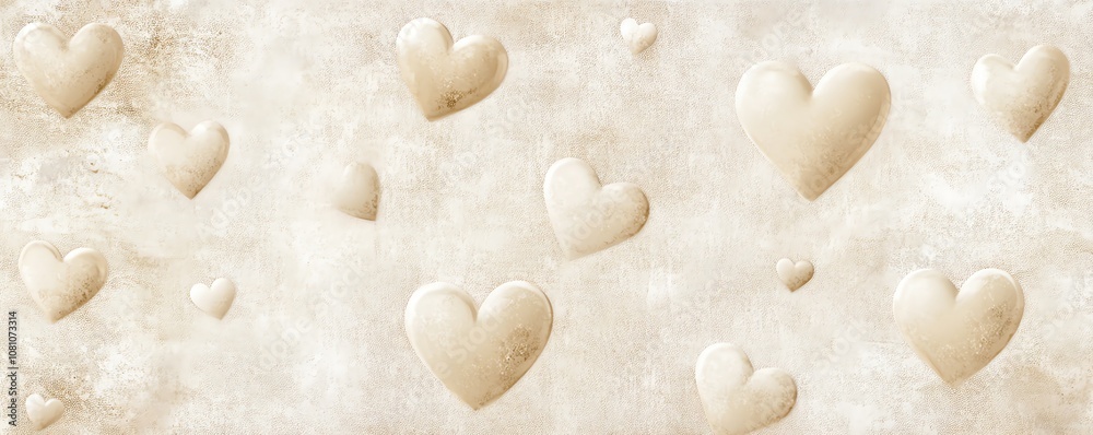 Delicate Heart Patterns on Light Beige Delicate Heart Patterns on Light Beige