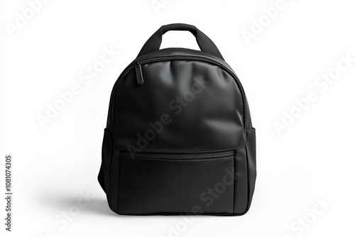 mockup black school backpack, white background, Ai generated Images 