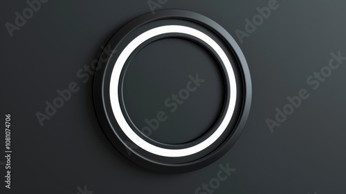 A Black Circle with a White Outline.