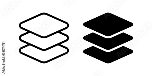 Layers icon set. flat illustration of vector icon on white background