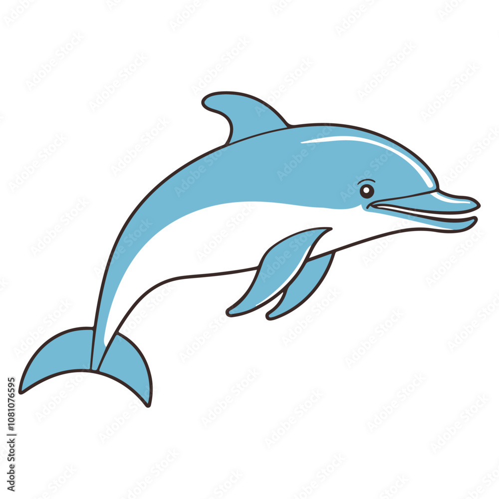 Obraz premium Dolphin illustration white background vector dolphins 