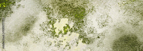 Wallpaper Mural Green Watercolor abstract background in Grunge Style. Organic nature pattern and freshness colors with stains and rough brushstrokes. Manual smoky banner in monochrome for brochures and posters. Torontodigital.ca