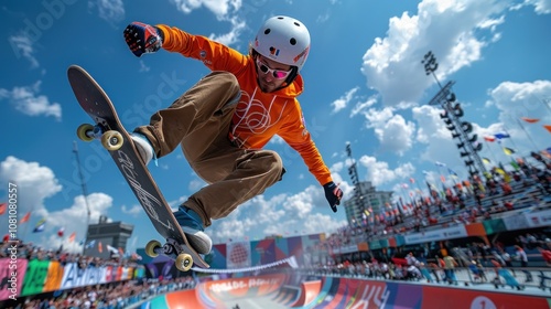 A skateboarding competition during the Olympic Games