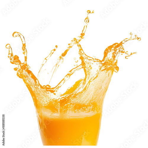 Orange splash PNG isolated on transparent background