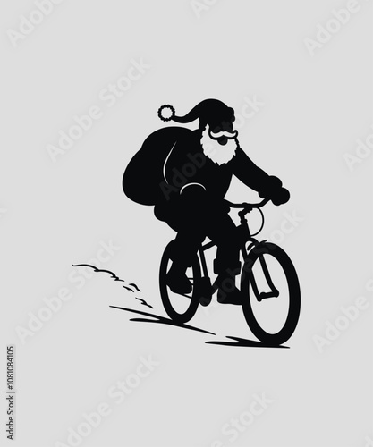 PrintIllustration of a Santa clouds silhouette  Vector illustration of a Christmas silhouette