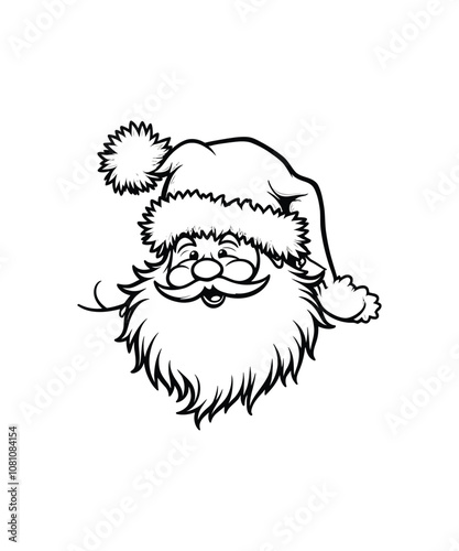 PrintIllustration of a Santa clouds silhouette  Vector illustration of a Christmas silhouette