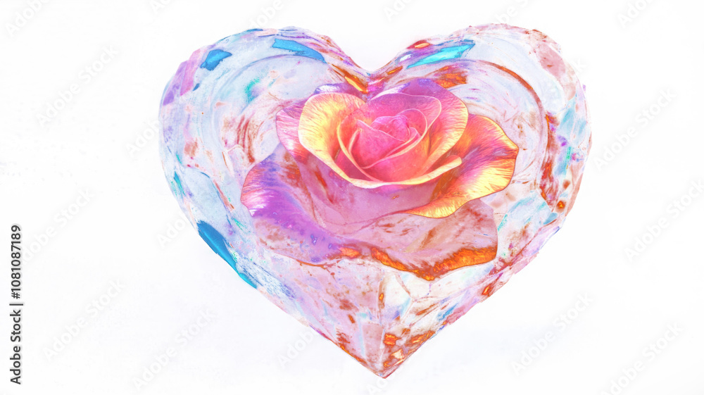Glass transparent isolated heart. Realistic soap bubble in the shape of a heart, glare, light and sparkles. Glossy holographic chrome futuristic decoration element. Glass transparent isolated heart. Realistic soap bubble in the shape of a heart, glare, light and sparkles. Glossy holographic chrome futuristic decoration element.