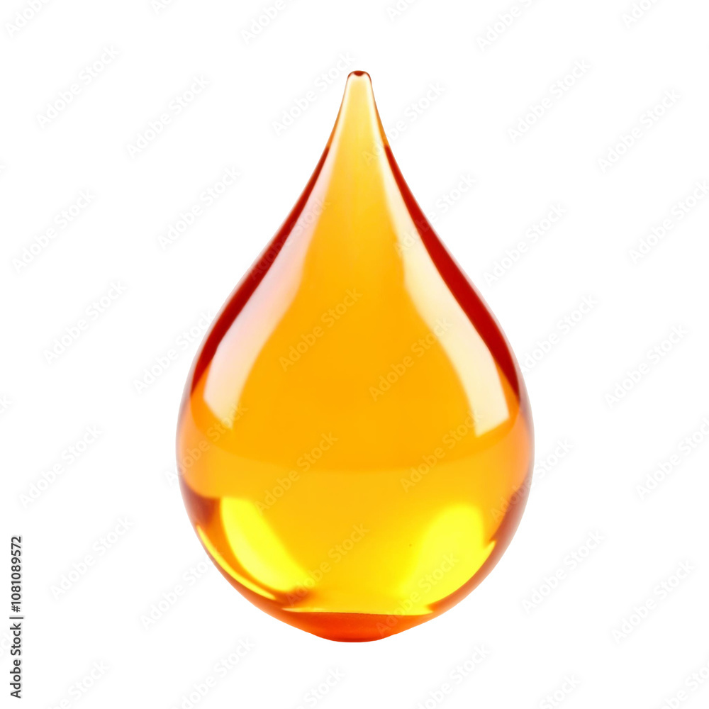3D rendering of a single amber-colored liquid droplet, ai generated png image, transparent background, 3D rendering of a single amber-colored liquid droplet, ai generated png image, transparent background,