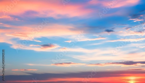 At sunset, the sky is gently rendered in orange and blue, resembling a dreamlike watercolor painting.