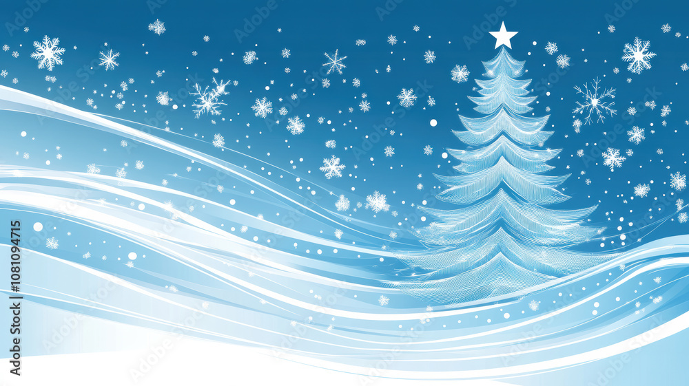 Christmas tree illustration with light trails Christmas tree illustration with light trails