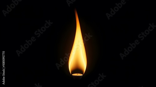 Lit Candle Flame, on Black Background, Abstract Image, Texture, Pattern Background, Wallpaper, Cover and Screen of Smartphone, PC, Laptop, 9:16 and 16:9 Format