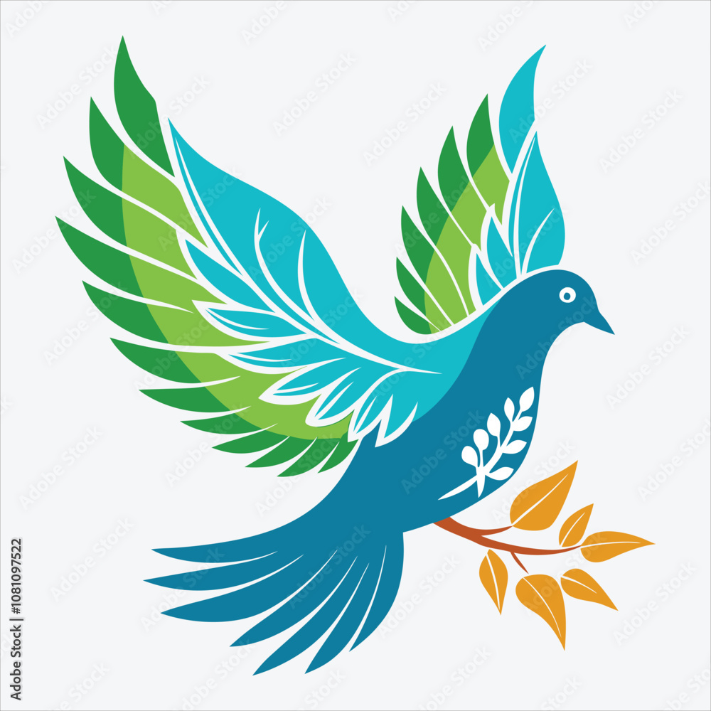 Obraz premium peace dove, Vector White background illustration, Generative Ai