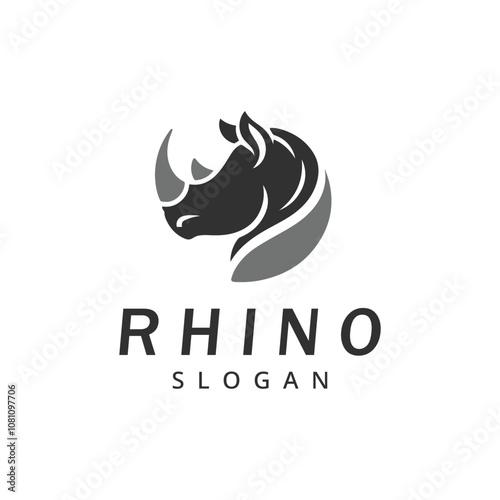 Rhino logo design template, Simple modern professional rhino logo