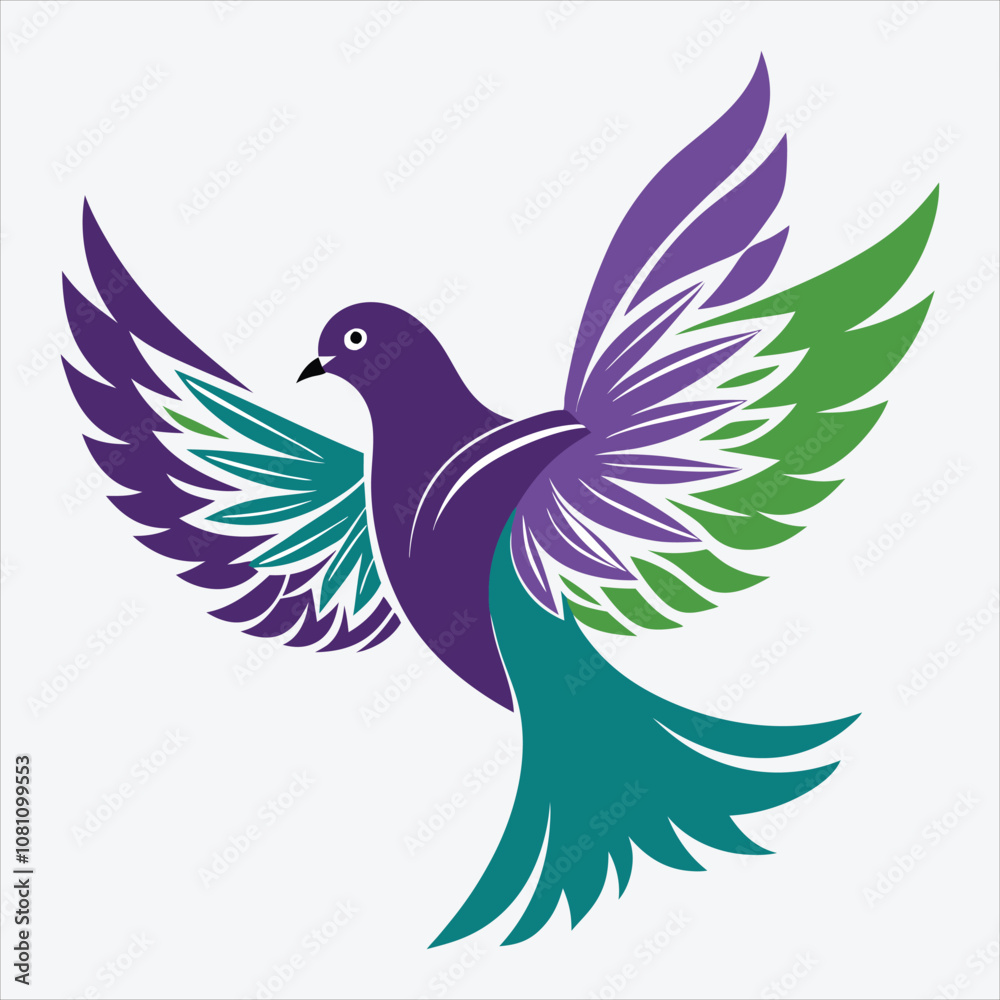 Fototapeta premium peace dove, Vector White background illustration, Generative Ai