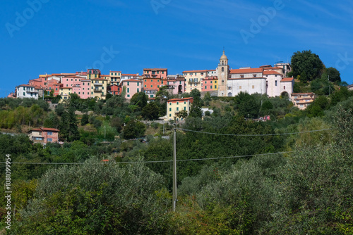 Veduta di Vezzano Superiore a Vezzano Ligure in provincia di La Spezia, Liguria, Italia.