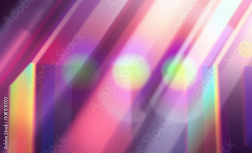 Abstract of blurred rainbow prism light overlay background for mockup and decorative christmas backdrop professional studio photography 