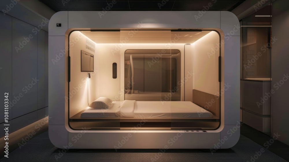 Futuristic Sleep Pod for Relaxation Generative AI Futuristic Sleep Pod for Relaxation Generative AI