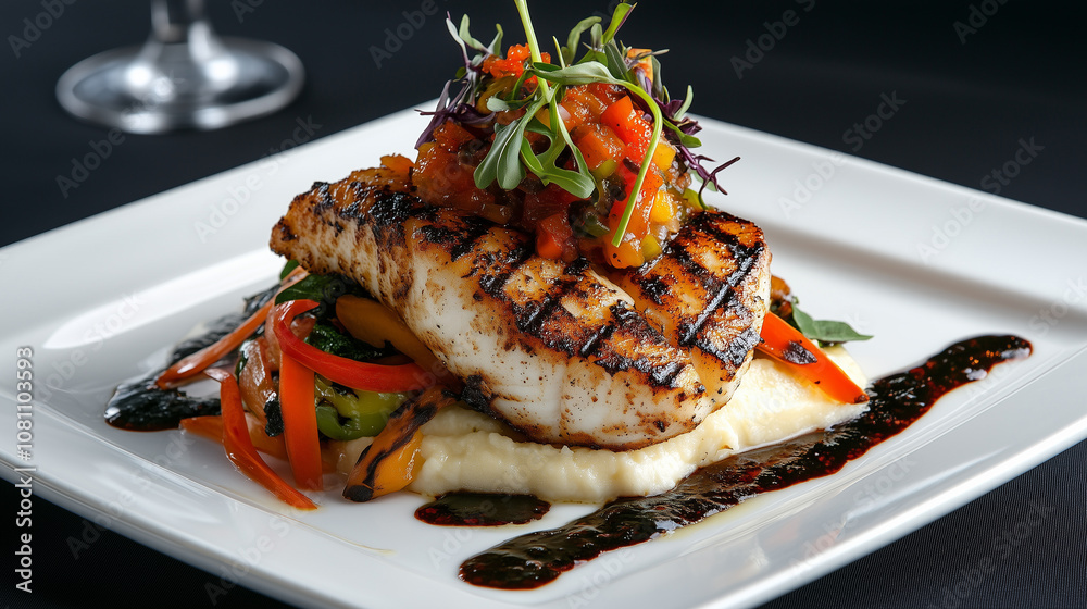Elegant Gourmet Dish Close Up Fine Dining Photography Elegant Gourmet Dish Close Up Fine Dining Photography