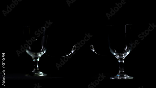 still life glasses sometime on a dark background photo