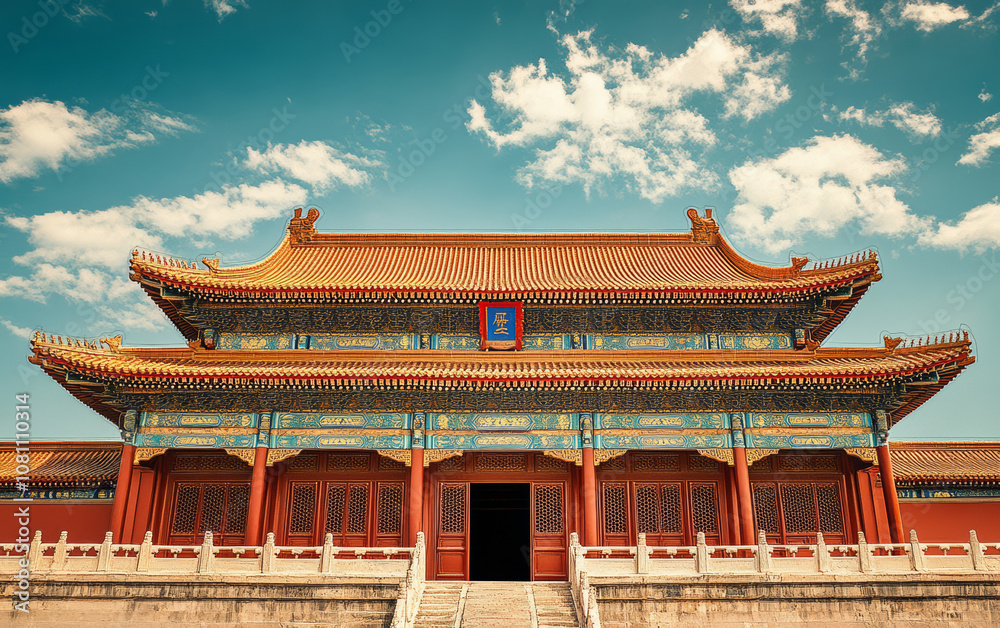 Chinese traditional ancient architecture art illustration
Chinese traditional ancient architecture art illustration