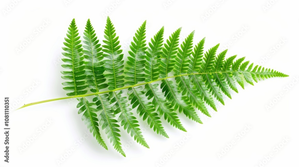 Vibrant Green Fern Leaf on White Background, Perfect for Nature Designs Generative AI Vibrant Green Fern Leaf on White Background, Perfect for Nature Designs Generative AI