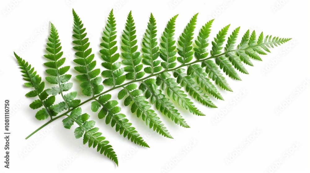 Fresh Green Fern Leaf on White Background for Nature Designs Generative AI Fresh Green Fern Leaf on White Background for Nature Designs Generative AI