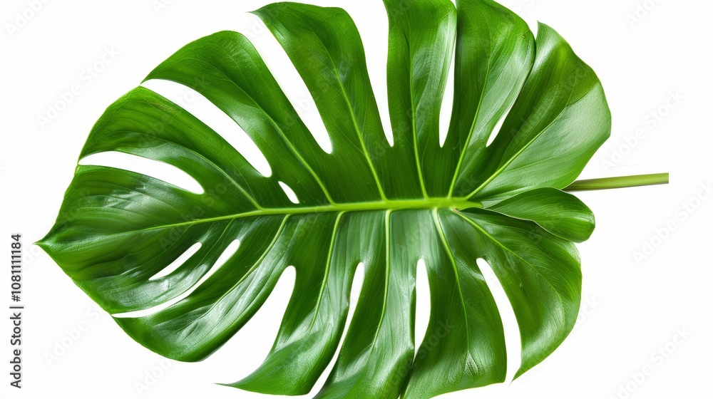 Fresh Green Monstera Leaf on White Background for Nature Lovers Generative AI Fresh Green Monstera Leaf on White Background for Nature Lovers Generative AI