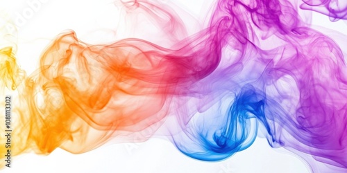 Abstract background with colorful, swirling smoke-like forms in vibrant colors, providing a sense of motion and energy