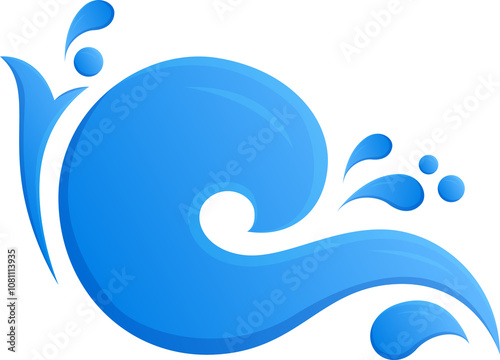 wave splash water symbol icon gradient illustration design photo