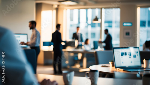 a natural and spontaneous office background scene captured in a candid photography style