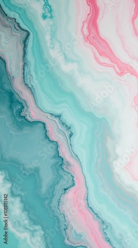 Delicate swirls of teal, pink, and white create a mesmerizing marble effect.