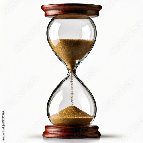Obraz na płótnie Close up of an hourglass. on white background, sandglass isolated w salonie