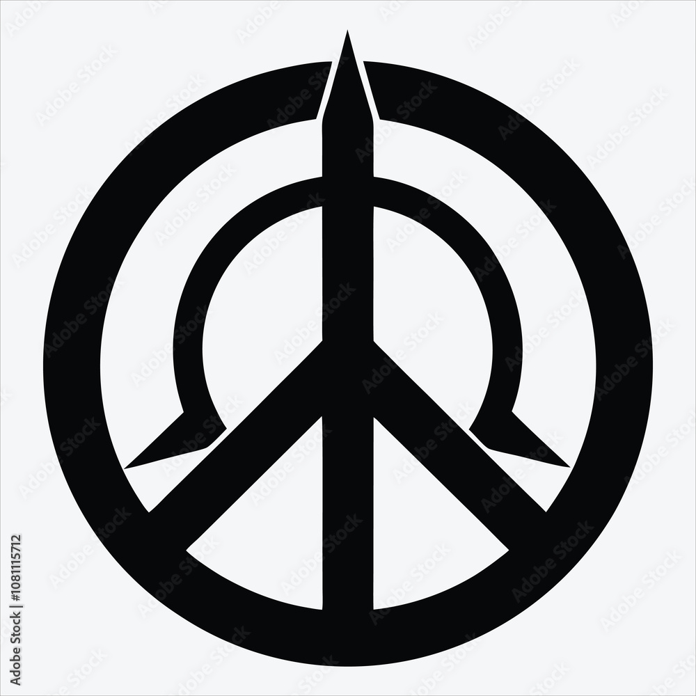 Power of Peace, Silhouette White background illustration, Generative Ai Power of Peace, Silhouette White background illustration, Generative Ai