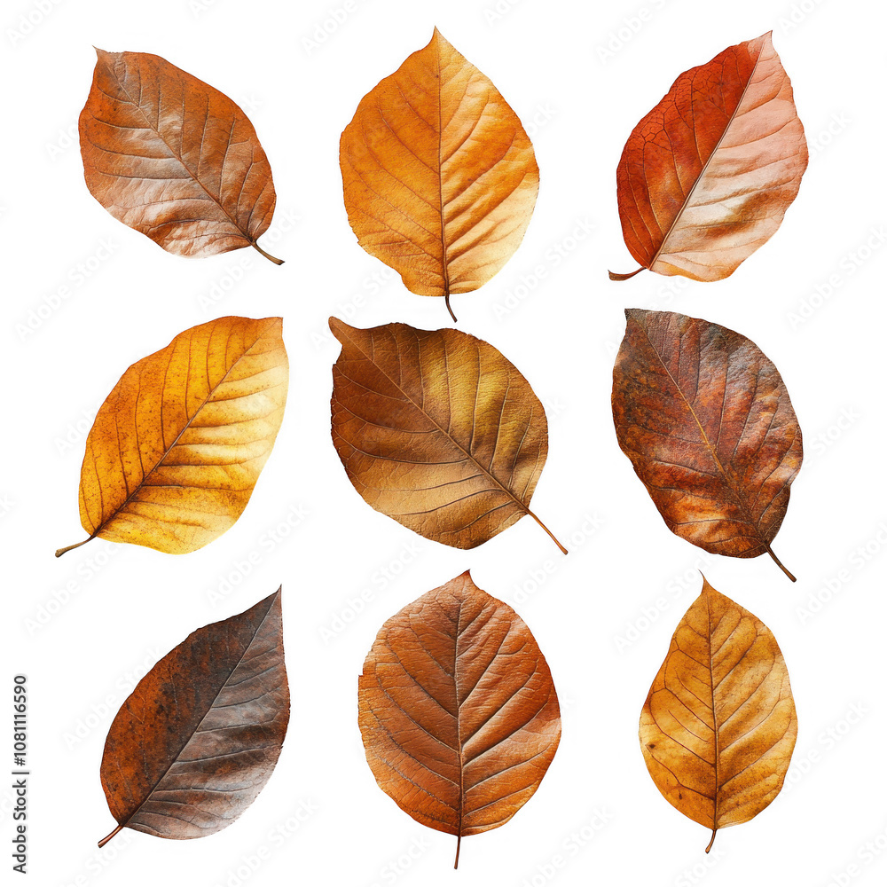 Obraz premium Autumn leaves Isolated On Transparent Background