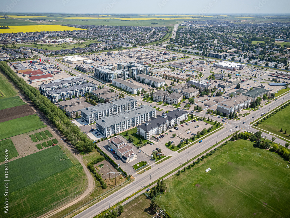 Aerial Drone View of University Heights Suburban Centre in Saskatoon, Saskatchewan Aerial Drone View of University Heights Suburban Centre in Saskatoon, Saskatchewan