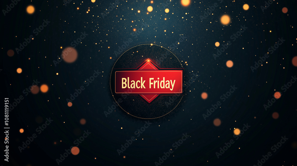 A dark gradient with subtle sparkles and a red A dark gradient with subtle sparkles and a red