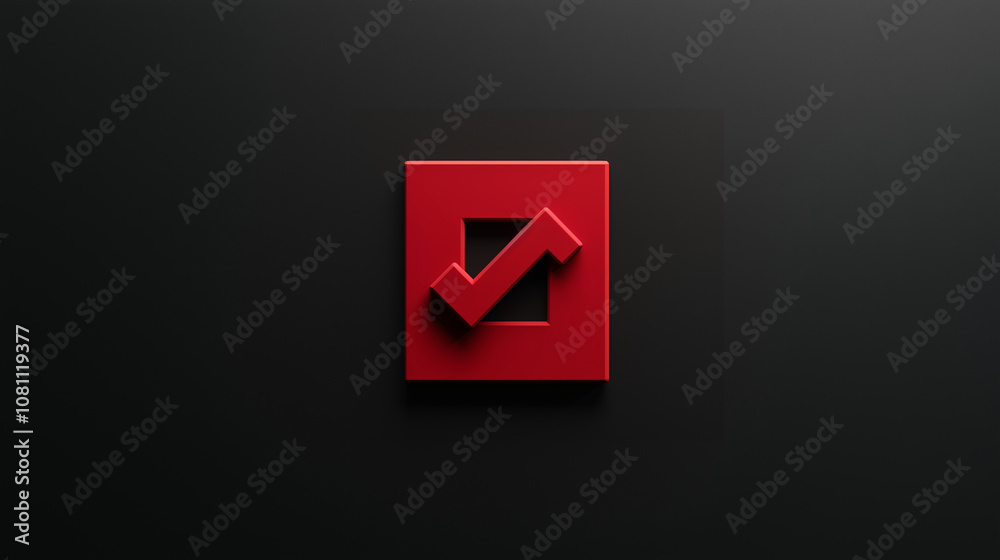 Minimalist black background with a single, large red percentage sign as the focal point