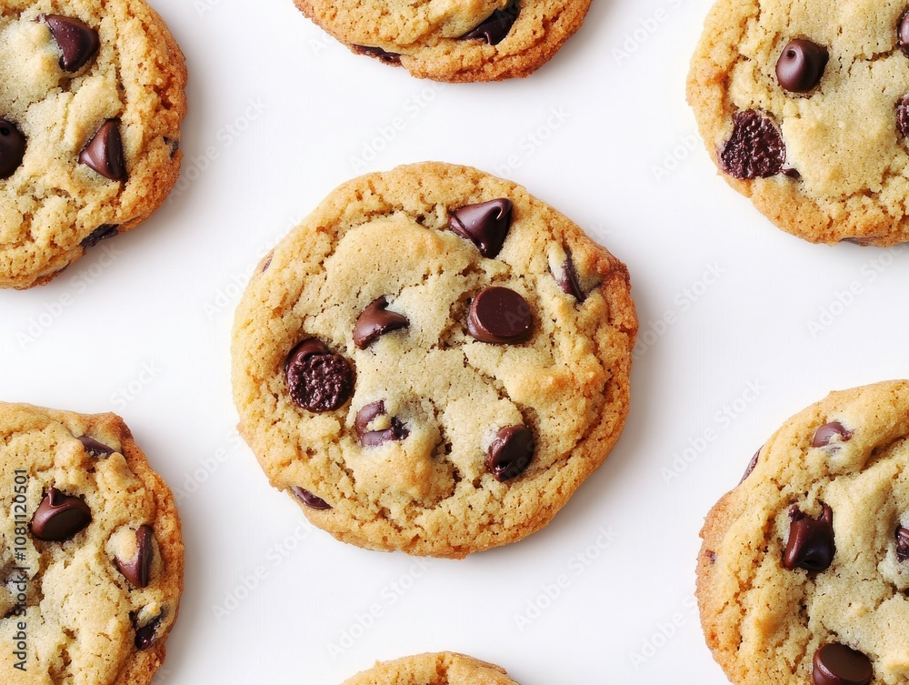 Freshly Baked Chocolate Chip Cookies Close Up Freshly Baked Chocolate Chip Cookies Close Up