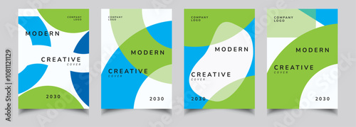Portfolio geometric design vector set. Abstract red liquid graphic gradient circle shape on cover book presentation. Minimal brochure layout and modern report business flyers poster template.