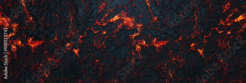 3D Rendering of lava melting texture with magma photo