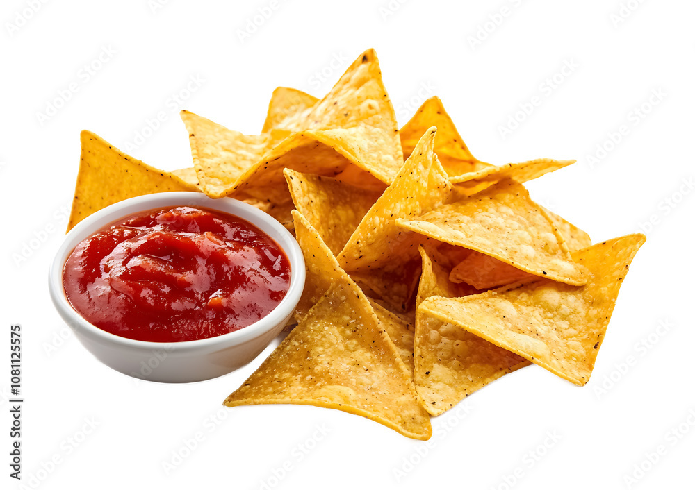 tasty nachos with red sauce isolated on transparent background tasty nachos with red sauce isolated on transparent background