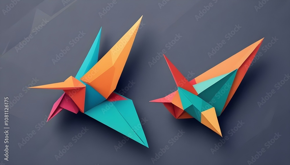 Composición de origami Composición de origami